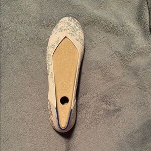 Rothy's Pink Flats with Textured Silver Embellishment